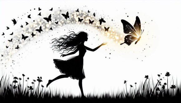 Capturing Energy and Light: A Motion-blur Effect Girl Releasing Glow