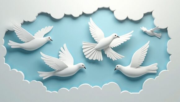 Capturing Grace: The Motion-Blur Effect of Doves in Flight