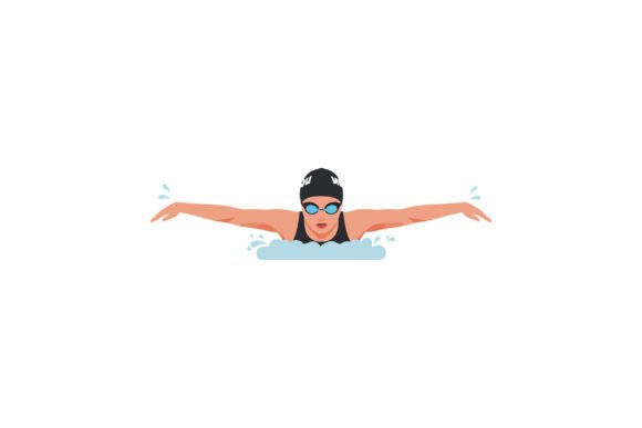 Dynamic Motion: Visualizing the Swimmer in Motion Using Flat Design Styl