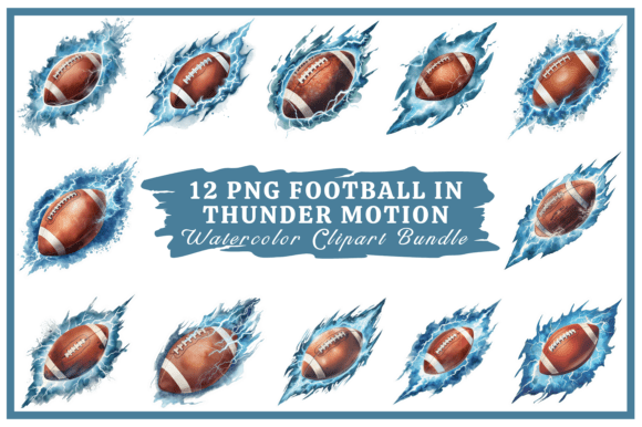 Football in Thunder Motion: Electrifying Design Assets