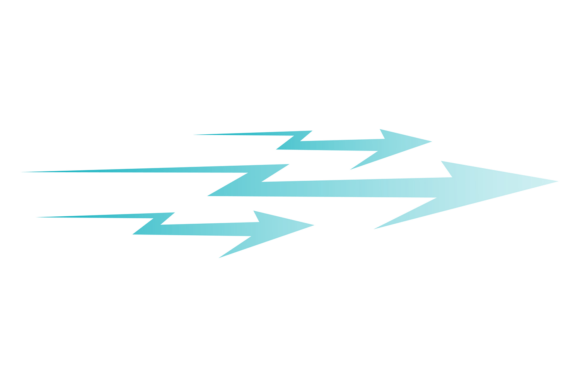 Forward Motion Arrows: Blue Fast Speed I Font Analysis