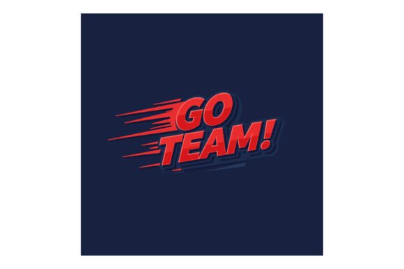 Go Team Red Text with Motion Lines: Unleash Dynamic Energy in Your Designs