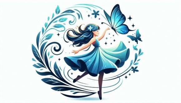 Graceful Girl in Motion: A Creative Asset for Modern Projects