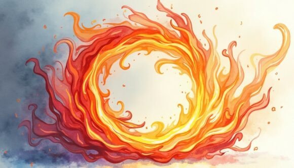 Ignite Your Designs with Fire Swirl in Spiral Motion