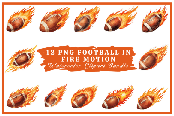 Ignite Your Game Day Graphics with Fiery Football Clipart