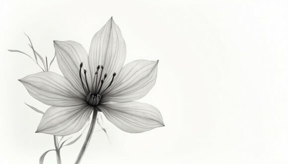 Subtle Flower Motion in Vintage Charcoal: A Designer's Guide