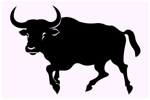 Unleash Dynamic Energy: The Muscular Bull Silhouette Motion Pose
