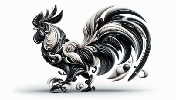 Unleashing Dynamic Energy: The Abstract Motion Rooster
